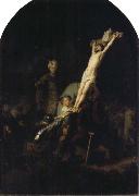 REMBRANDT Harmenszoon van Rijn The Raising of the Cross oil on canvas